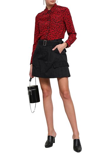 MARC JACOBS Belted cotton-twill mini skirt
