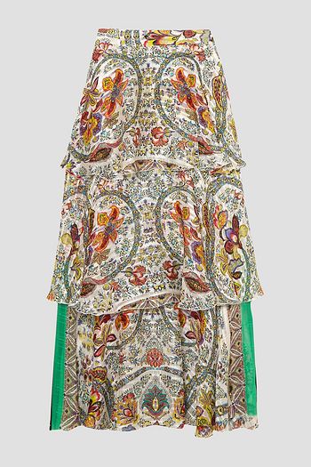 ETRO Tiered silk-jacquard maxi skirt