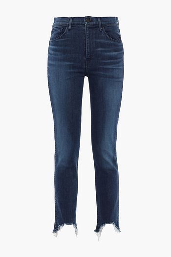 3X1 Cropped distressed high-rise slim-leg jeans