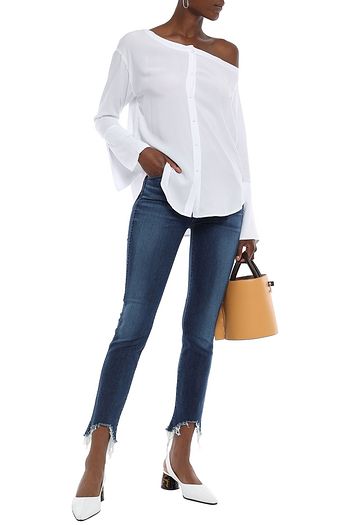 3X1 Cropped distressed high-rise slim-leg jeans