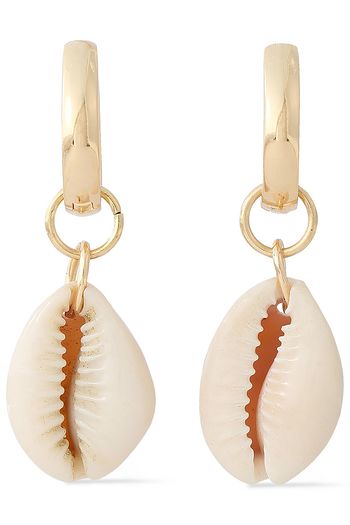 KENNETH JAY LANE Gold-plated shell earrings