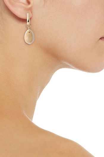 KENNETH JAY LANE Gold-plated shell earrings