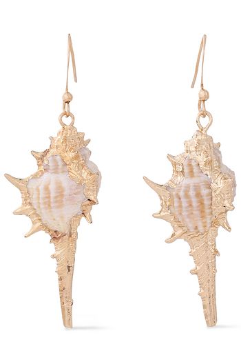KENNETH JAY LANE Gold-plated shell earrings
