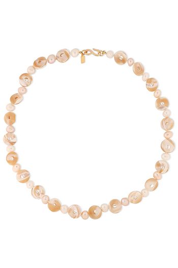 KENNETH JAY LANE Gold-plated, pearl and shell necklace