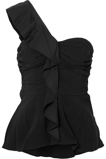 VERONICA BEARD Bellamy one-shoulder ruffled crepe top
