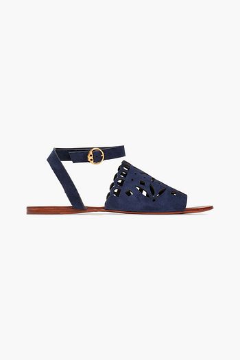 TORY BURCH Laser-cut suede sandals