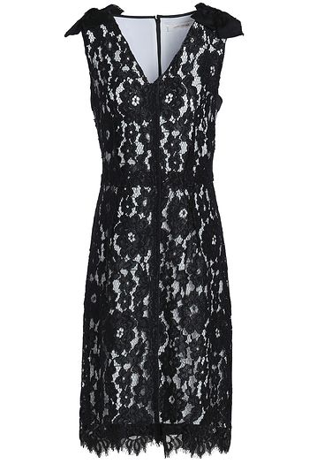 MARC JACOBS Twill and corded lace dress