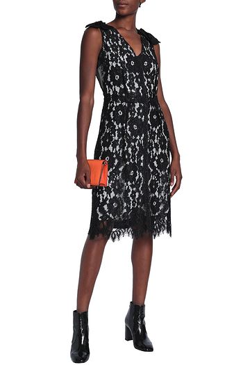 MARC JACOBS Twill and corded lace dress
