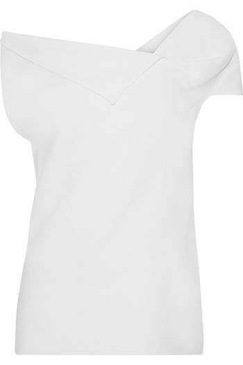 ROLAND MOURET Raywell asymmetric draped wool-crepe top