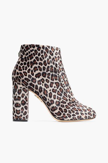 CHARLOTTE OLYMPIA Alba leopard-print velvet ankle boots