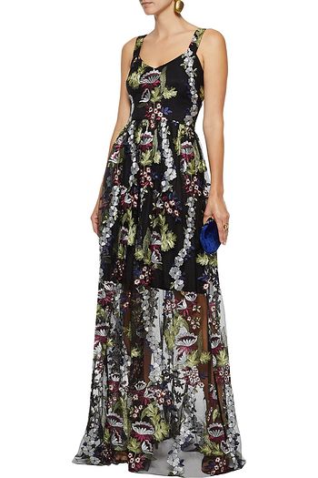 MIKAEL AGHAL Embroidered tulle gown