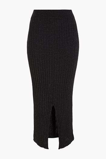 SEE BY CHLOÉ Split-front ribbed-knit midi pencil skirt