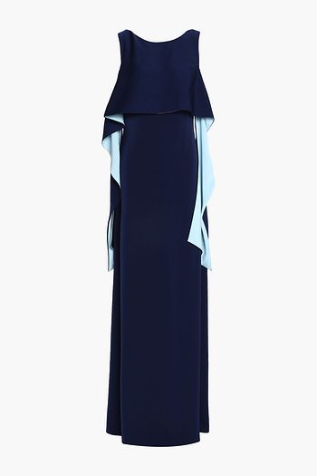 MIKAEL AGHAL Draped two-tone satin gown