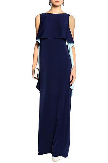 MIKAEL AGHAL Draped two-tone satin gown