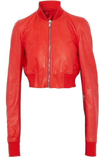 RICK OWENS Cropped leather jacket