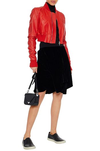 RICK OWENS Cropped leather jacket