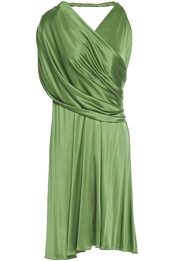 LANVIN One-shoulder draped satin-jersey mini dress