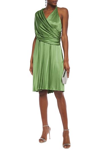 LANVIN One-shoulder draped satin-jersey mini dress