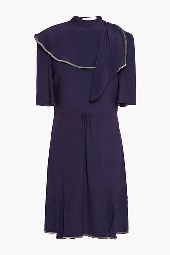 SEE BY CHLOÉ Draped gathered crepe de chine mini dress