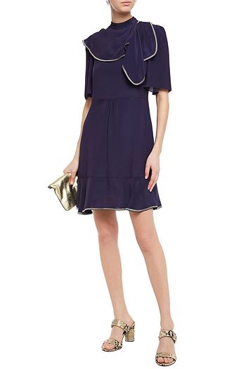 SEE BY CHLOÉ Draped gathered crepe de chine mini dress