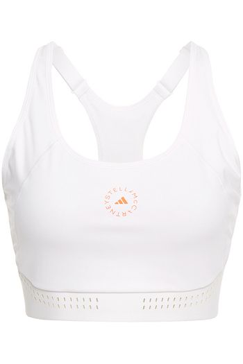 ADIDAS BY STELLA MCCARTNEY TruePurpose cutout logo-print stretch sports bra