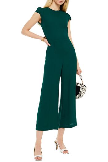 REFORMATION Cropped cutout crepe jumpsuit