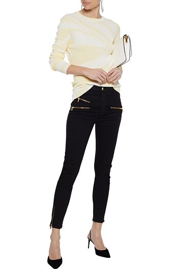 J BRAND Alana cropped zip-detailed mid-rise skinny jeans