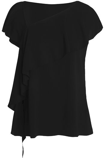 GOEN.J Asymmetric ruffled crepe blouse