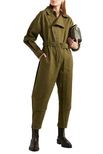 STELLA MCCARTNEY Belted cotton-canvas jumpsuit