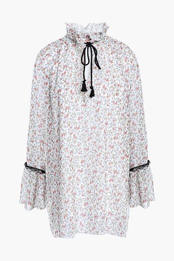 SEE BY CHLOÉ Lace-trimmed floral-print georgette blouse