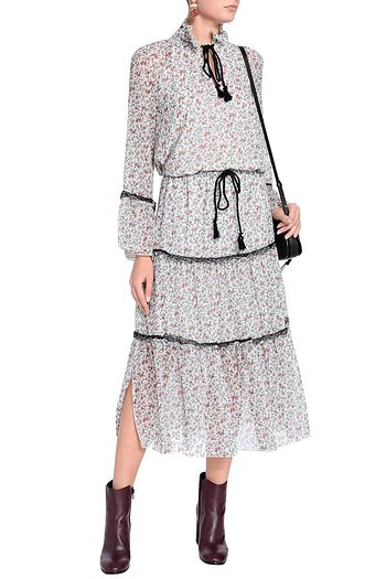 SEE BY CHLOÉ Lace-trimmed floral-print georgette blouse