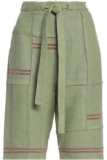 JW ANDERSON Tie-front patchwork linen shorts