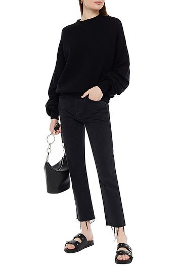 R13 Ruched French cotton-blend terry sweatshirt