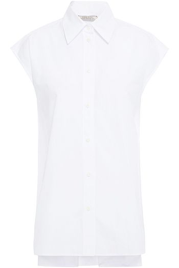 NINA RICCI Asymmetric cotton-poplin top