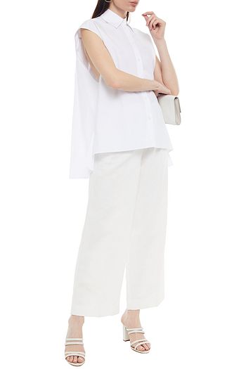 NINA RICCI Asymmetric cotton-poplin top