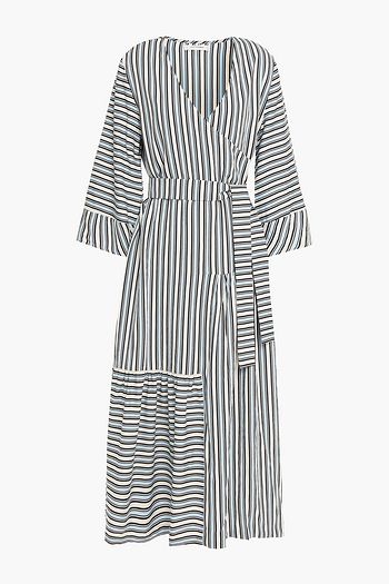 CHINTI & PARKER Selina wrap-effect striped twill midi dress