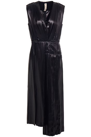 MARNI Asymmetrisches Midikleid aus Satin mit Falten