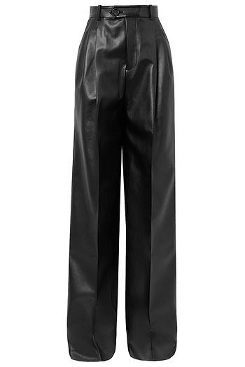 PETER DO Pleated faux leather straight-leg pants