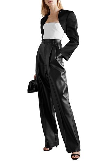 PETER DO Pleated faux leather straight-leg pants