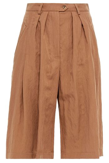 ALBERTA FERRETTI Pleated washed-twill shorts