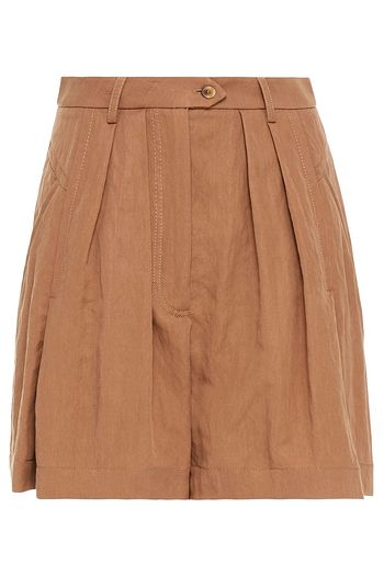 ALBERTA FERRETTI Pleated washed-twill shorts