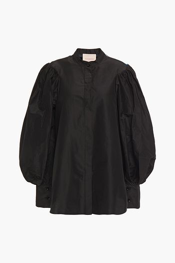 ROKSANDA Cotton and silk-blend taffeta and printed silk-satin blouse