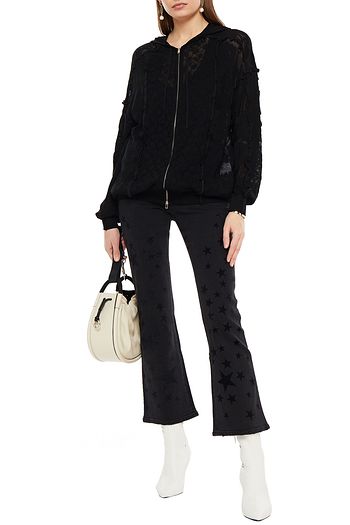 STELLA MCCARTNEY Hoodie aus einer gehäkelten Baumwollmischung mit Rüschenbesatz