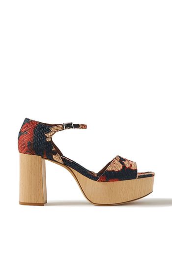 TABITHA SIMMONS FOR JOHANNA ORTIZ Patton floral-print raffia platform sandals