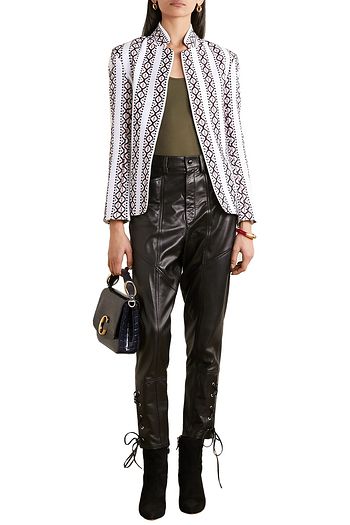 RUE MARISCAL Embroidered cotton-voile jacket