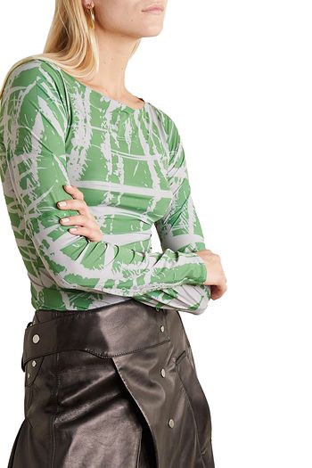 IOANNES Ink printed stretch-jersey top