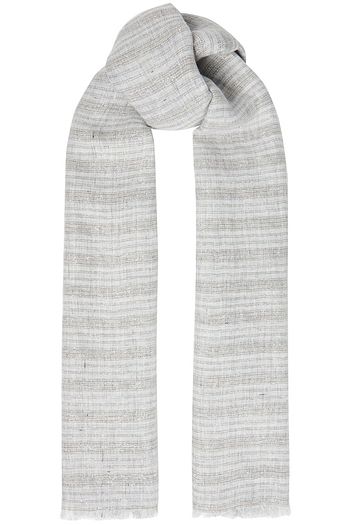 BRUNELLO CUCINELLI Schal aus einer Leinenmischung mit Streifen in Metallic-Optik