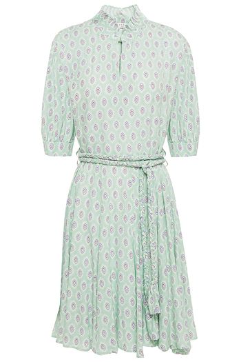 SANDRO Jary bedrucktes Minikleid aus Jacquard mit Gürtel