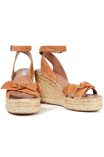 TABITHA SIMMONS Ross bow-detailed suede espadrille wedge sandals