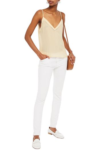 SANDRO Rawya picot-trimmed chiffon camisole
